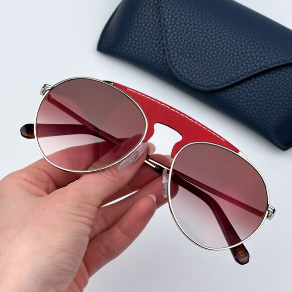 Loewe Women BRAND NEW Sunglasses LW40005U 33G Red Leather Brown Gradient Pilot main image 8